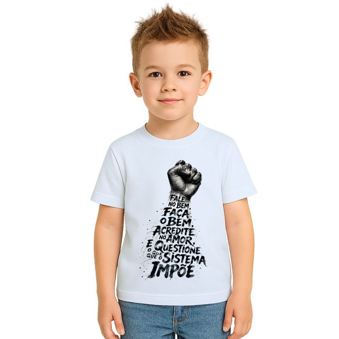 Camiseta Questione o Sistema Estampa Personalizada