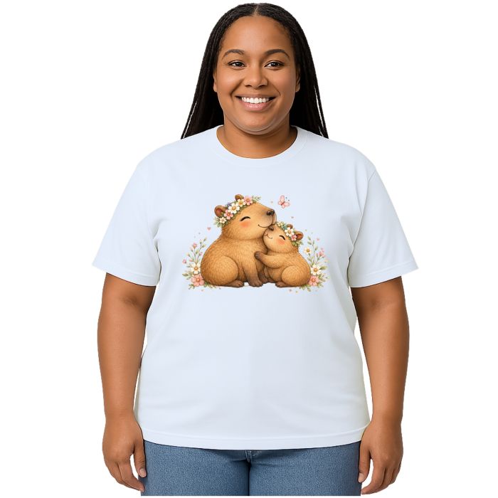 Camiseta Capivaras Mãe e Filha Estampa Personalizada