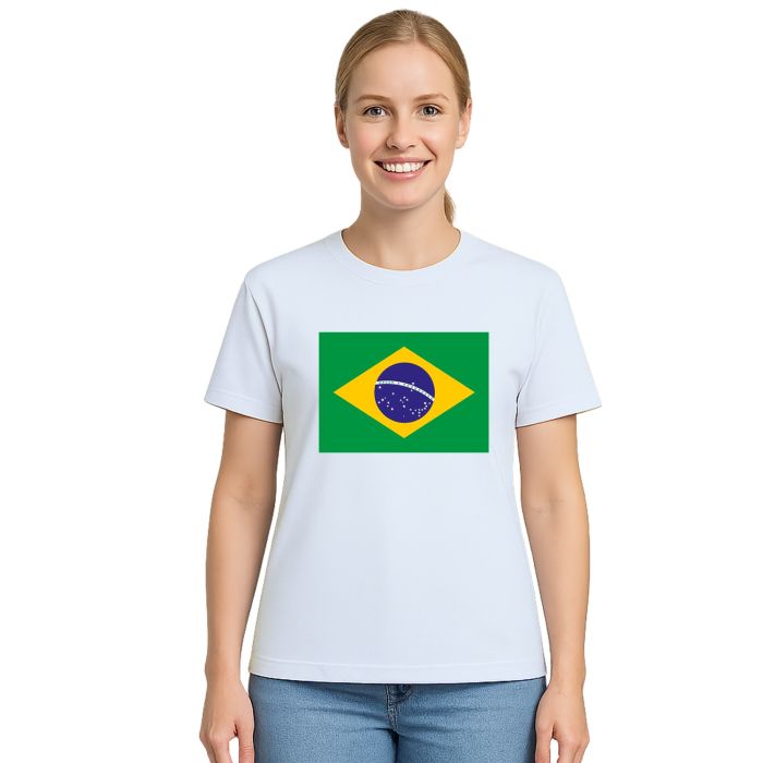 Camiseta Brasil Bandeira Brazil BR Estampa Personalizada