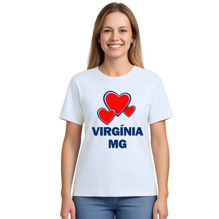 Camiseta Virgínia MG Corações Estampa Personalizada