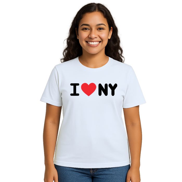 Camiseta I Love NY Eu Amo New York Estampa Personalizada