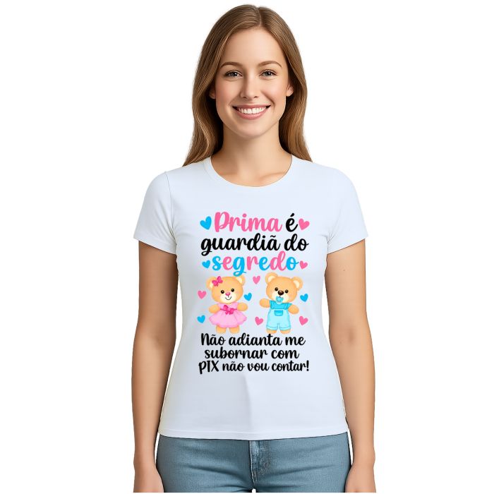 Camiseta Prima Guardiã do Segredo Estampa Personalizada