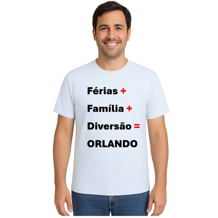 Camiseta Férias Família Diversão Orlando Personalizada