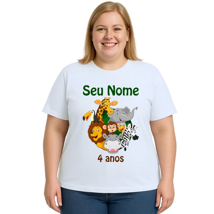 Camiseta Safari Show dos Animais Estampa Personalizada