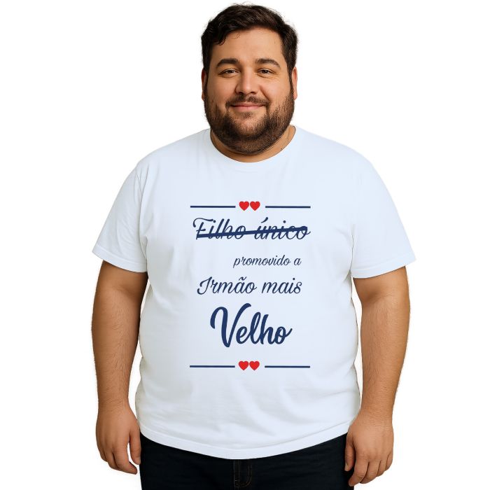Camiseta Irmão Mais Velho Corações Estampa Personalizada