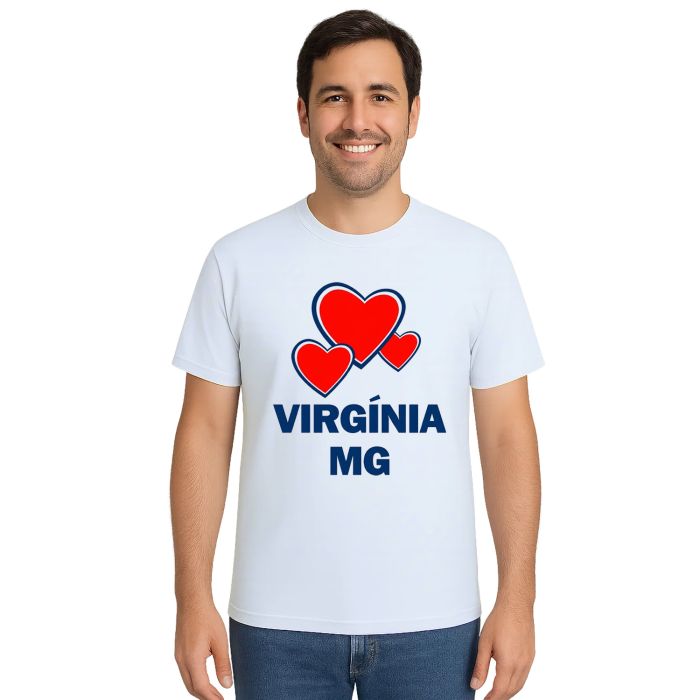 Camiseta Virgínia MG Corações Estampa Personalizada
