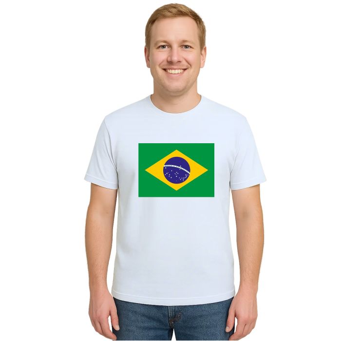 Camiseta Brasil Bandeira Brazil BR Estampa Personalizada