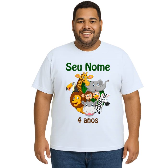 Camiseta Safari Show dos Animais Estampa Personalizada