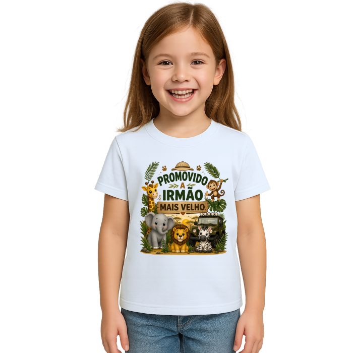 Camiseta Irmão Mais velho Safari Estampa Personalizada