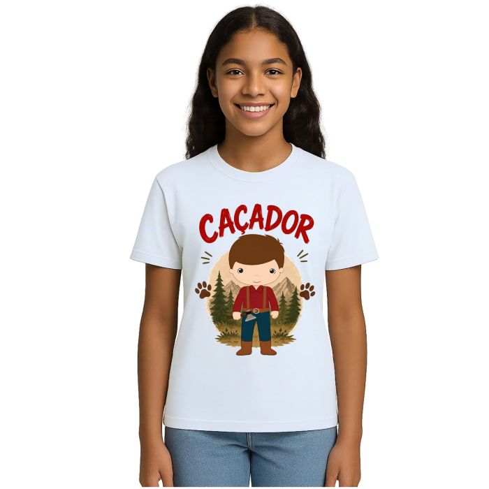 Camiseta Caçador Aventureiro Floresta Estampa Personalizada