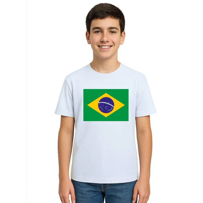 Camiseta Brasil Bandeira Brazil BR Estampa Personalizada