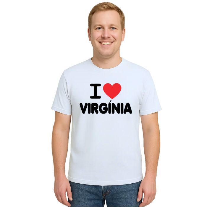Camiseta Eu Amo Virgínia MG I Love Virginia Personalizada
