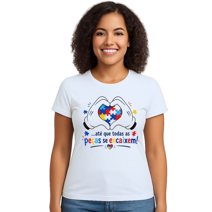 Camiseta Autismo Peças se Encaixem Autista Personalizada