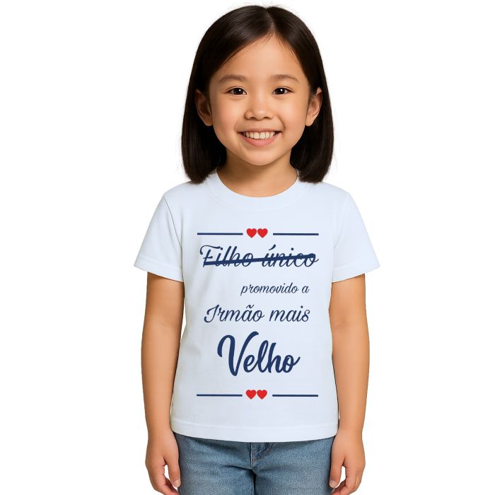 Camiseta Irmão Mais Velho Corações Estampa Personalizada