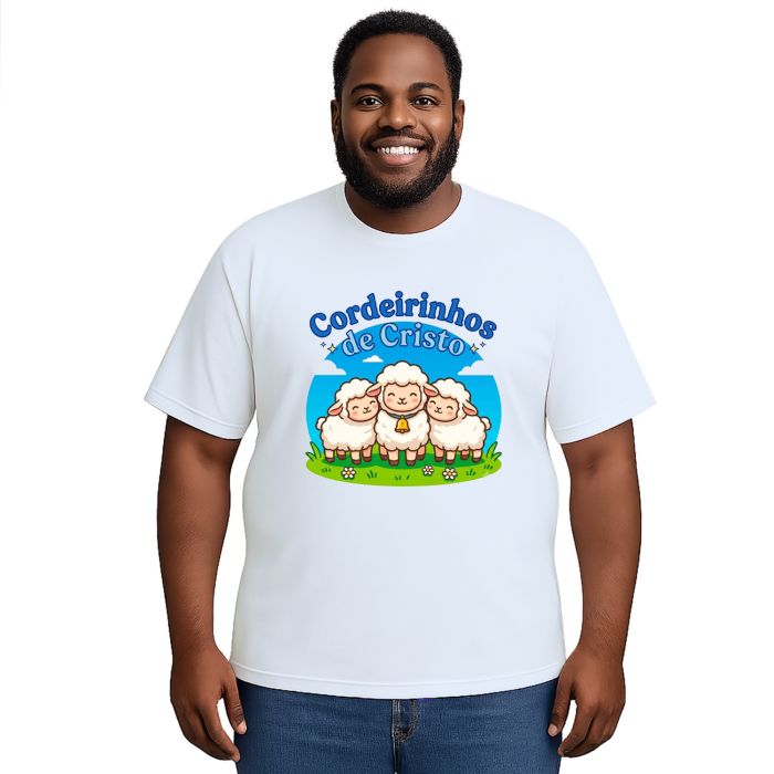 Camiseta Cordeirinhos de Jesus Cristo Estampa Personalizada