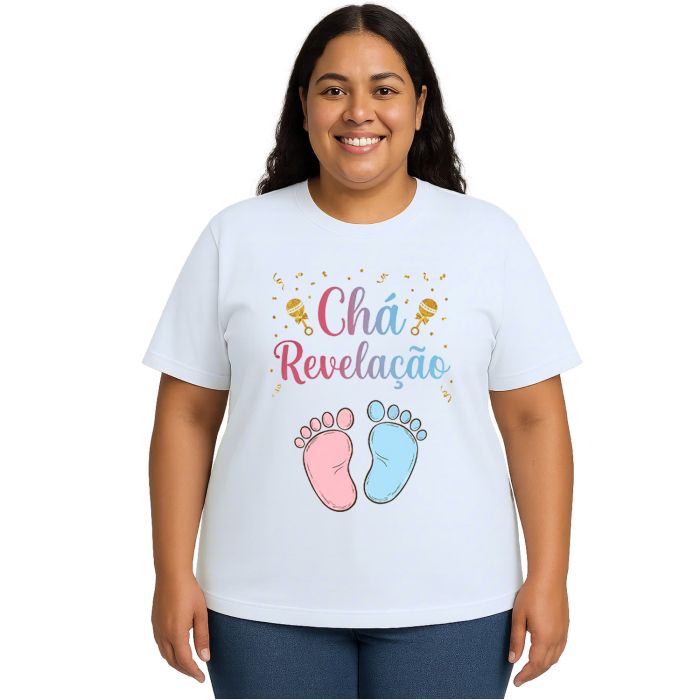 Camiseta Chá Revelação Pezinho Estampa Personalizada