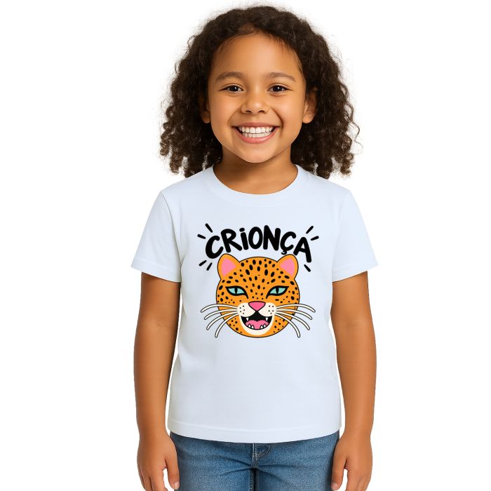 Camiseta Crionça Onça Criança Estampa Personalizada