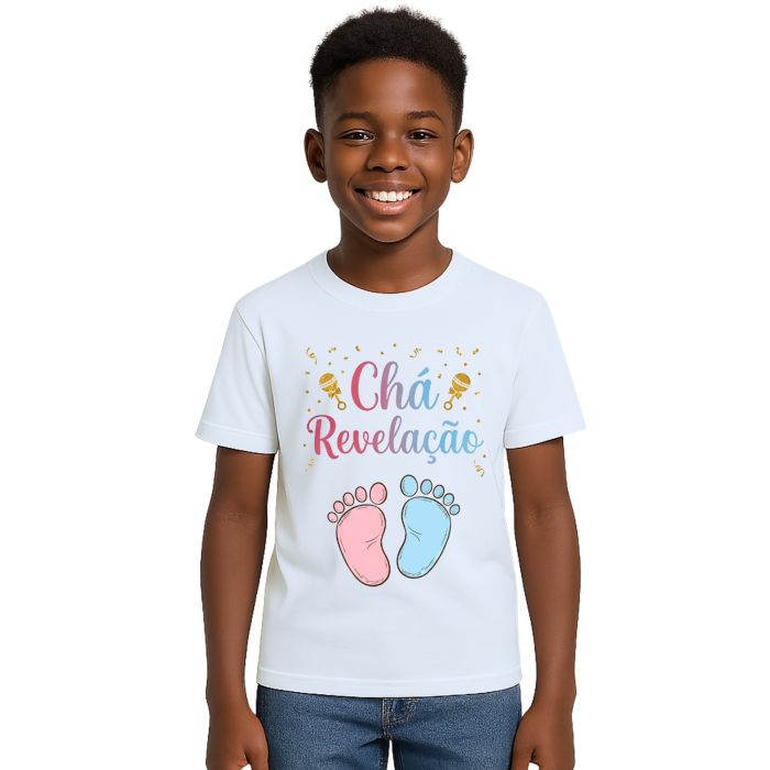 Camiseta Chá Revelação Pezinho Estampa Personalizada