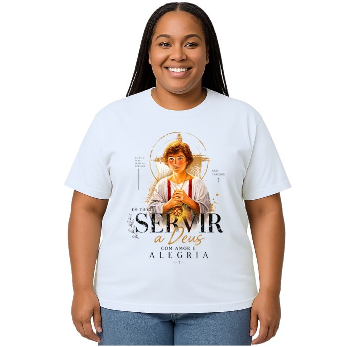 Camiseta São Tarcísio Servir a Deus Estampa Personalizada