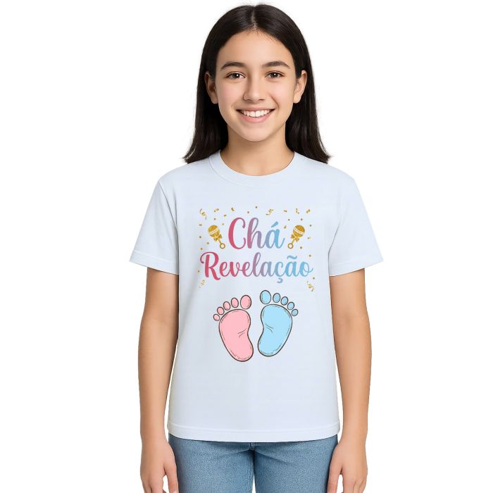 Camiseta Chá Revelação Pezinho Estampa Personalizada