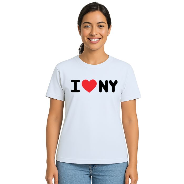 Camiseta I Love NY Eu Amo New York Estampa Personalizada