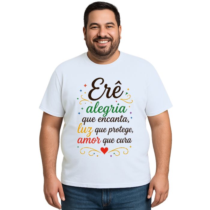 Camiseta Erê Alegria Luz Amor Estampa Personalizada