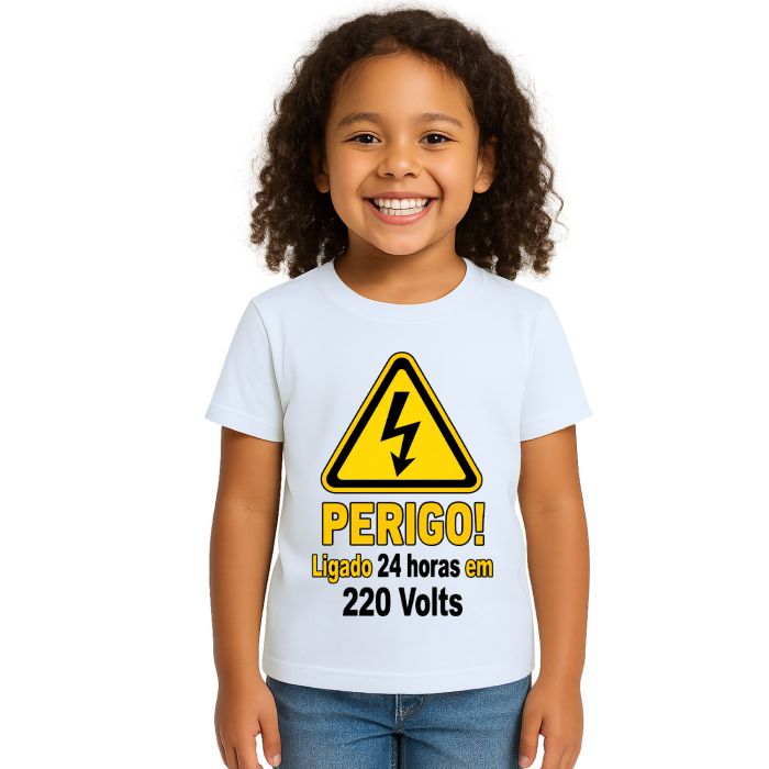 Camiseta Ligado 24 Horas em 220 Volts Estampa Personalizada