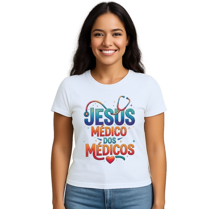 Camiseta Jesus Médico dos Médicos Estampa Personalizada