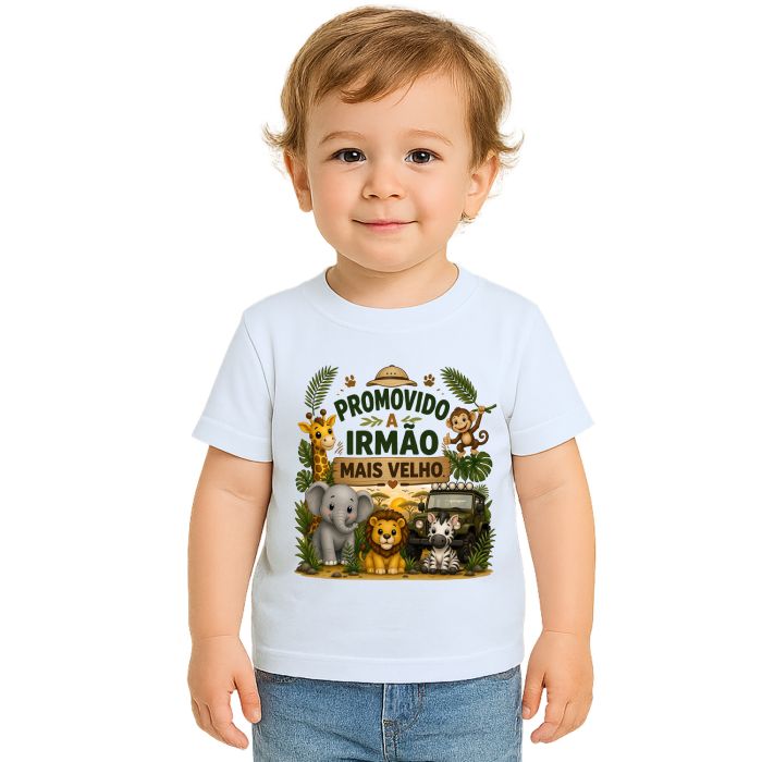 Camiseta Irmão Mais velho Safari Estampa Personalizada