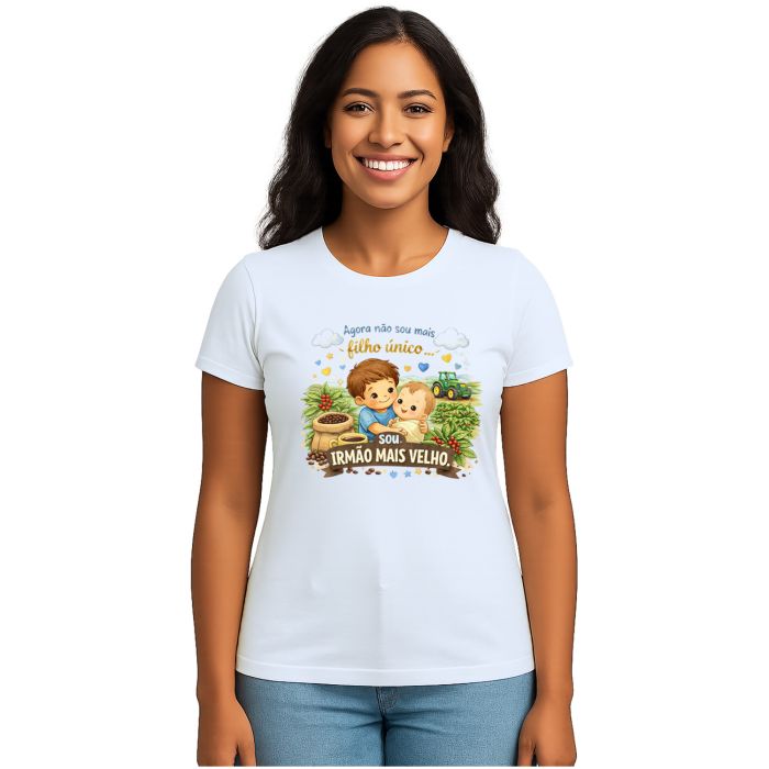 Camiseta Irmão Mais velho Fazendeiro Café Personalizada