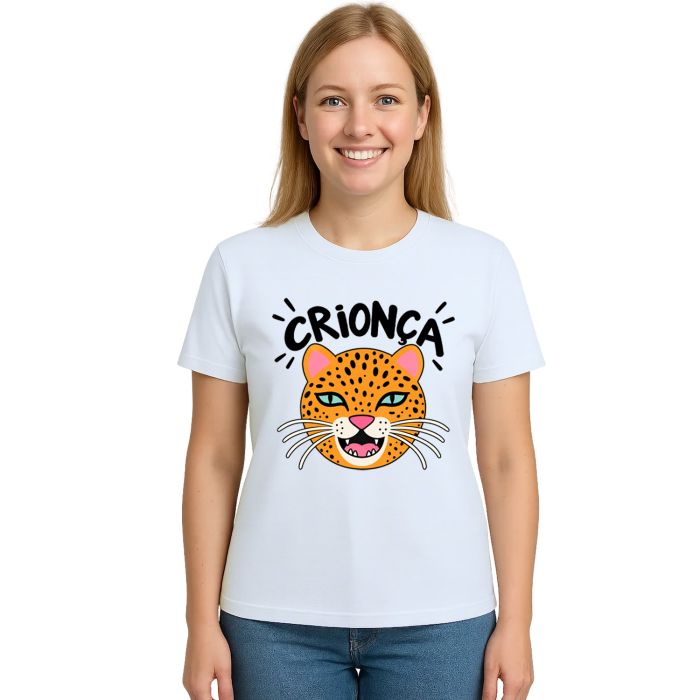 Camiseta Crionça Onça Criança Estampa Personalizada