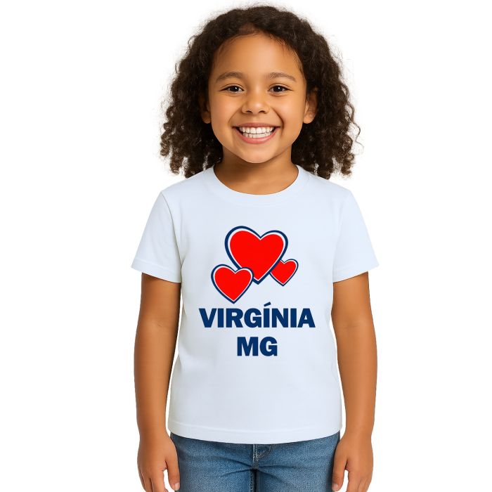 Camiseta Virgínia MG Corações Estampa Personalizada