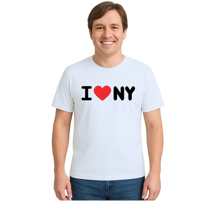 Camiseta I Love NY Eu Amo New York Estampa Personalizada
