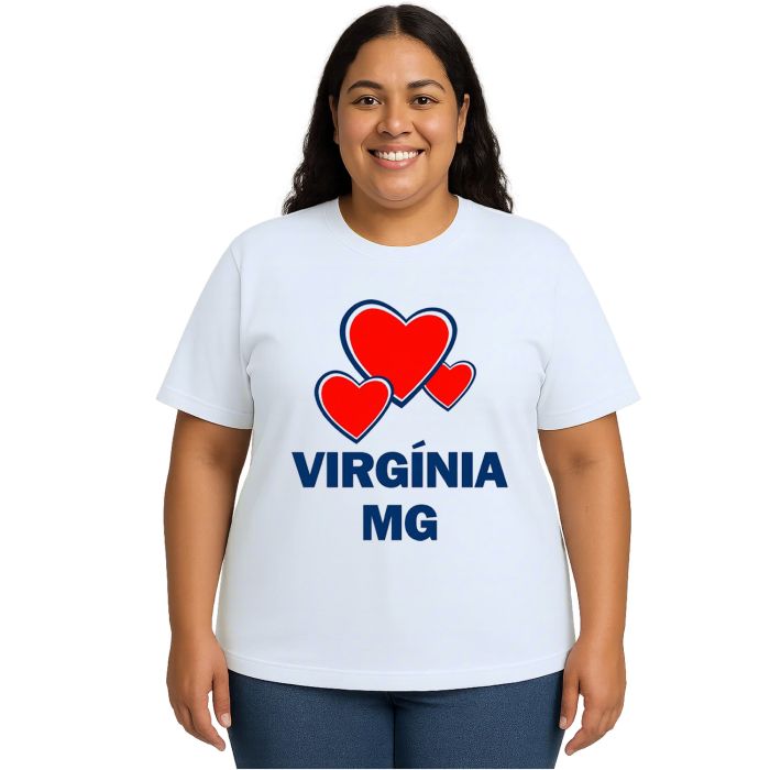 Camiseta Virgínia MG Corações Estampa Personalizada