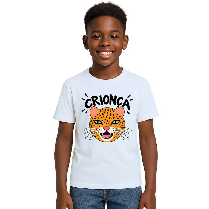 Camiseta Crionça Onça Criança Estampa Personalizada