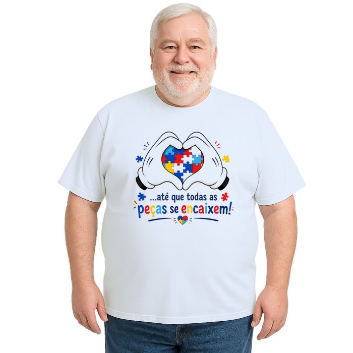 Camiseta Autismo Peças se Encaixem Autista Personalizada