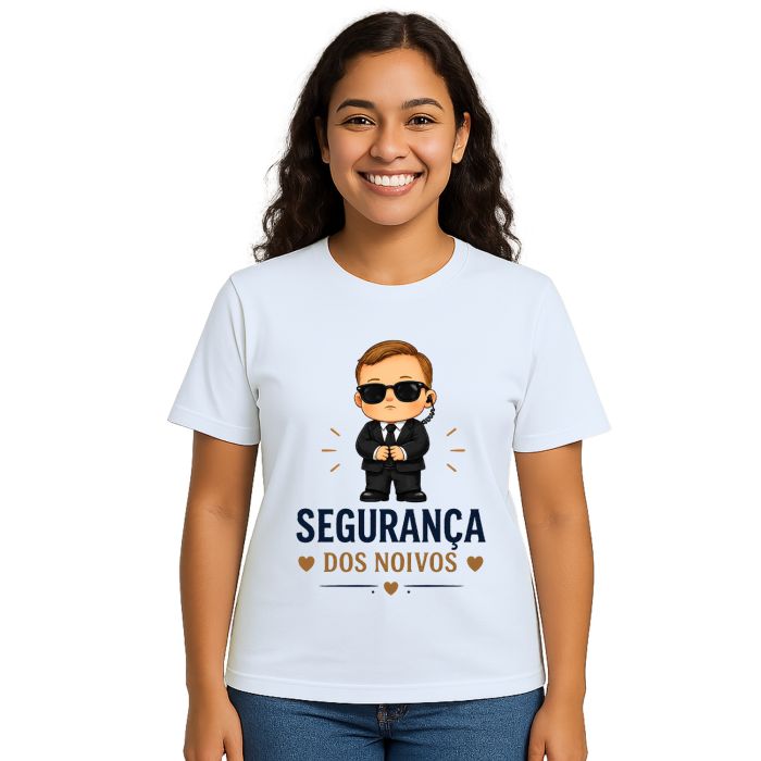 Camiseta Segurança dos Noivos Estampa Personalizada