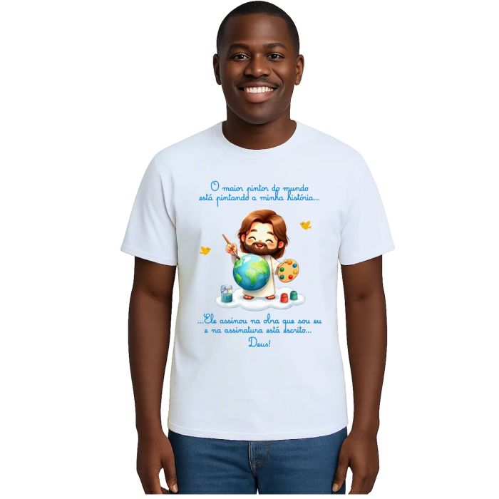 Camiseta Maior Pintor do Mundo Deus Estampa Personalizada