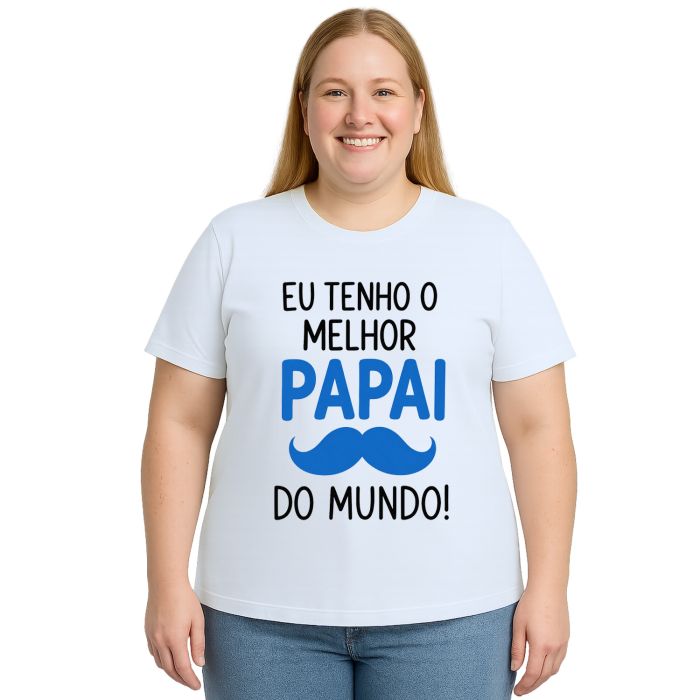 Camiseta Melhor Papai do Mundo Bigode Estampa Personalizada