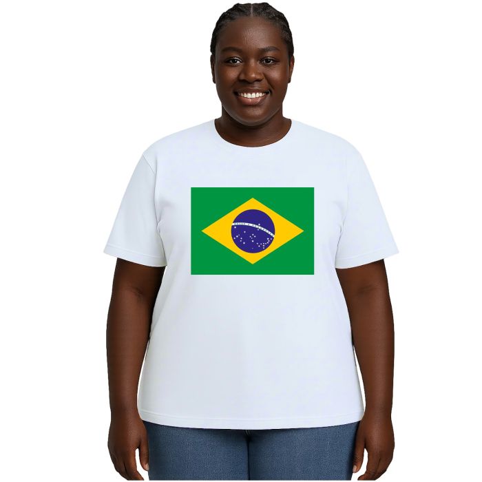 Camiseta Brasil Bandeira Brazil BR Estampa Personalizada