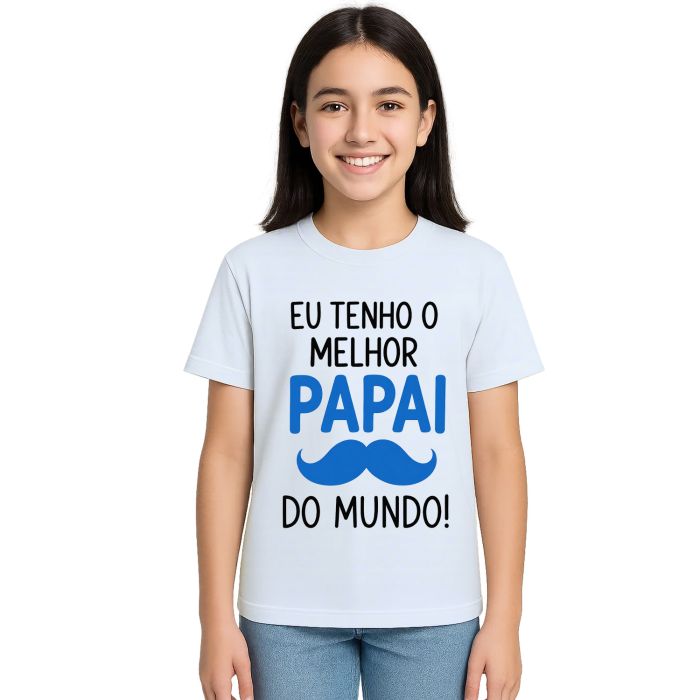 Camiseta Melhor Papai do Mundo Bigode Estampa Personalizada