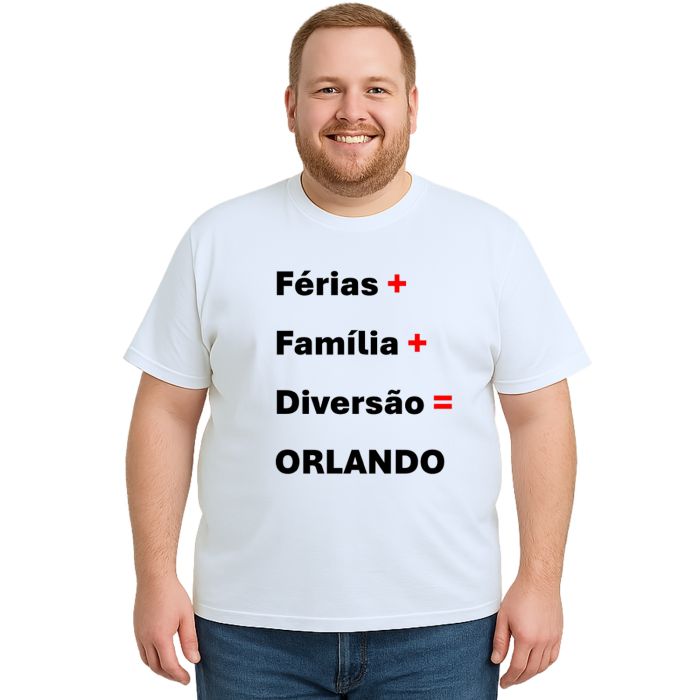 Camiseta Férias Família Diversão Orlando Personalizada