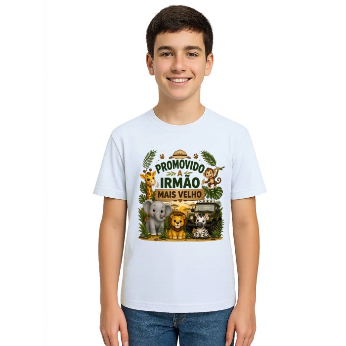 Camiseta Irmão Mais velho Safari Estampa Personalizada