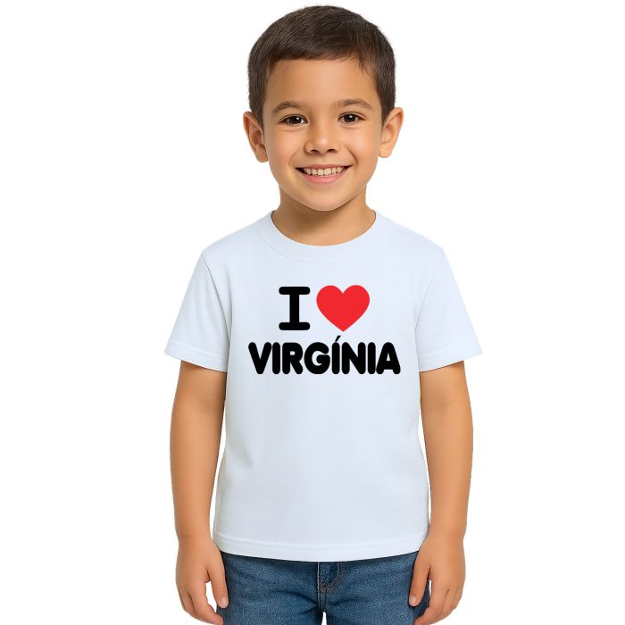 Camiseta Eu Amo Virgínia MG I Love Virginia Personalizada