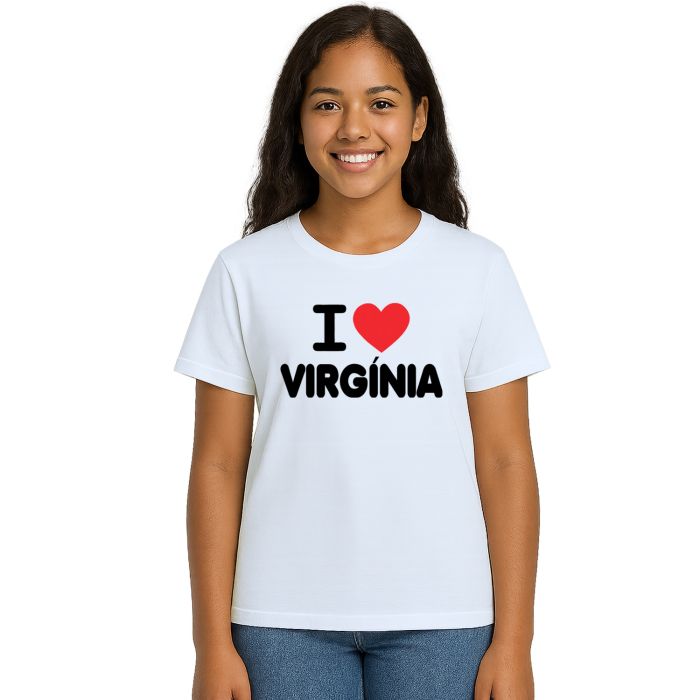 Camiseta Eu Amo Virgínia MG I Love Virginia Personalizada