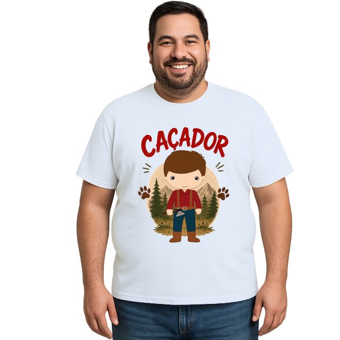 Camiseta Caçador Aventureiro Floresta Estampa Personalizada