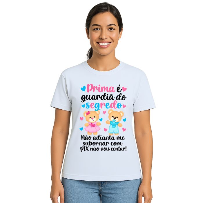 Camiseta Prima Guardiã do Segredo Estampa Personalizada