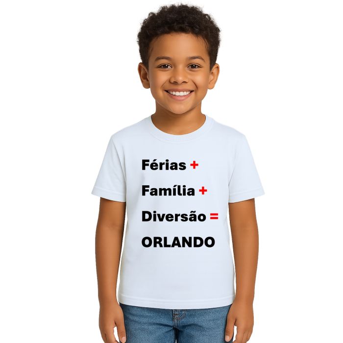 Camiseta Férias Família Diversão Orlando Personalizada