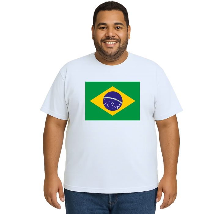 Camiseta Brasil Bandeira Brazil BR Estampa Personalizada