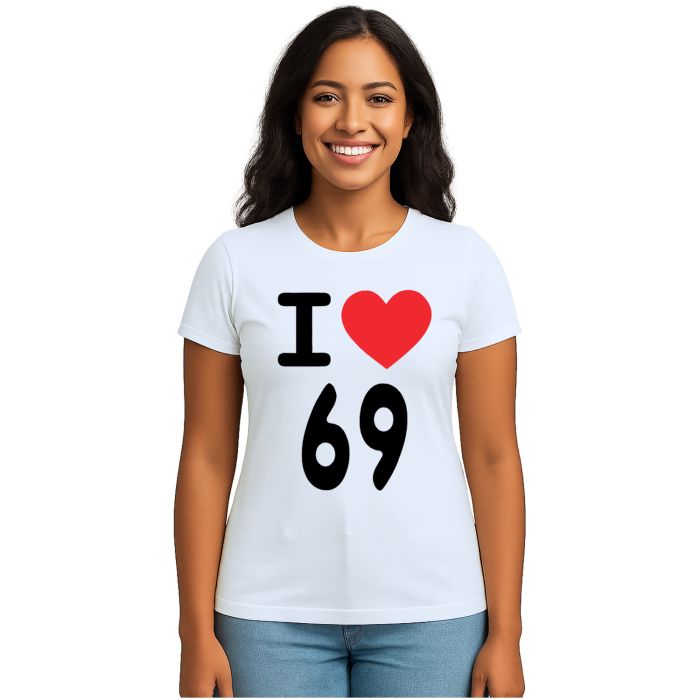 Camiseta I Love 69 Amo Meia Nove Estampa Personalizada